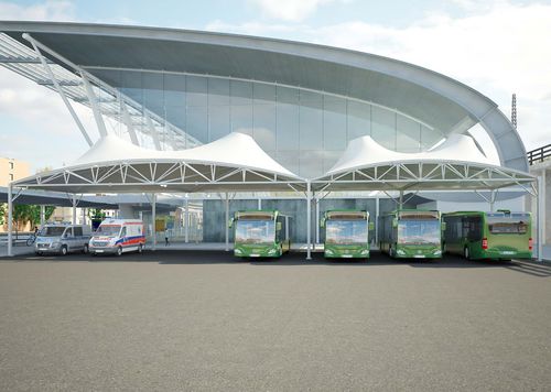Gazebo in acciaio galvanizzato - Airone Mega - SPRECH S.r.l. - in tessuto ignifugo / tetto in tela / con tetto in PVC