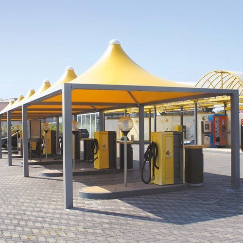 Gazebo in acciaio galvanizzato - Airone Max - SPRECH S.r.l. - in tessuto ignifugo / tetto in tela / con tetto in PVC