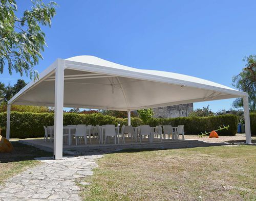 Gazebo in acciaio galvanizzato - Cicogna Max - SPRECH S.r.l. - in tessuto ignifugo / tetto in tela / con tetto in PVC