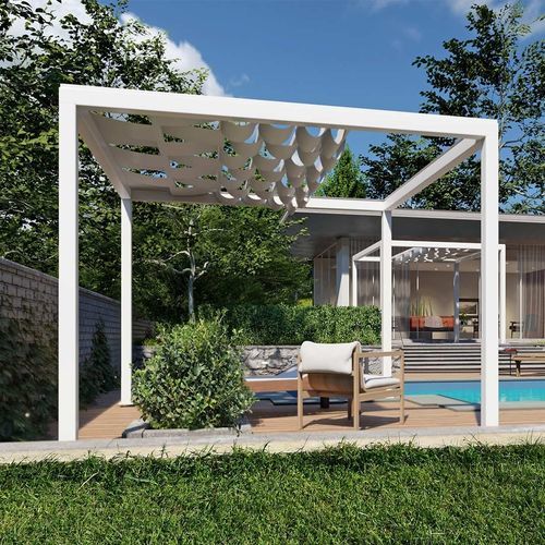 Pergola autoportante - Beach Discovery - SPRECH S.r.l. - in alluminio / in tela / con copertura scorrevole in tela PVC