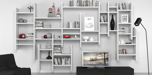 Libreria a muro - 7RF5300 - Mobilstella - contemporanea / bianca