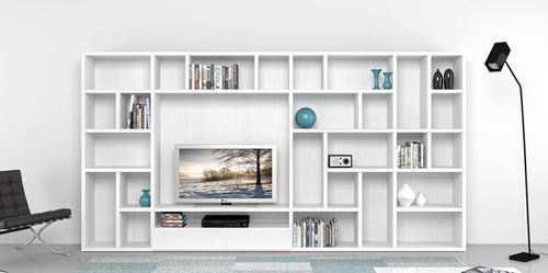 Libreria contemporanea - 7RF5050 - Mobilstella - bianca
