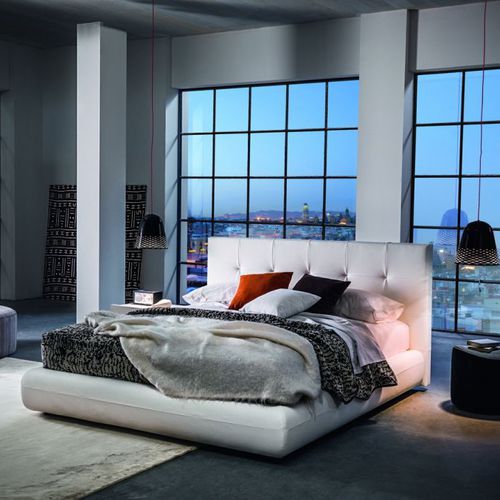 Letto matrimoniale - AXEL - Morassutti Arredamenti - contemporaneo / imbottito / con base contenitore