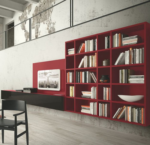 Parete attrezzata TV contemporaneo - LOGIC SYSTEM 02 - Morassutti Arredamenti - in legno laccato