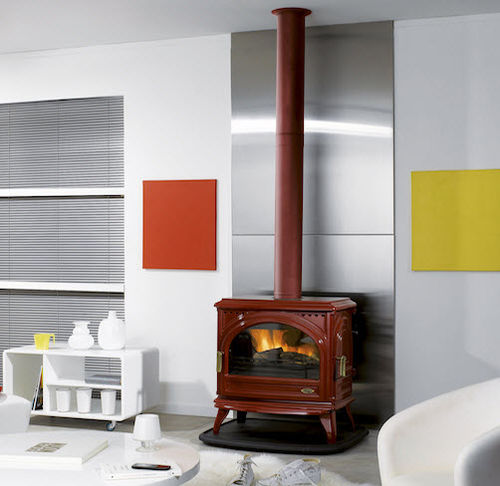 Stufa a legna - GODIN - PETIT CARVIN - CHEMINEES ET CUISINES JEAN MAGNAN - con piedi / contemporanea / in metallo