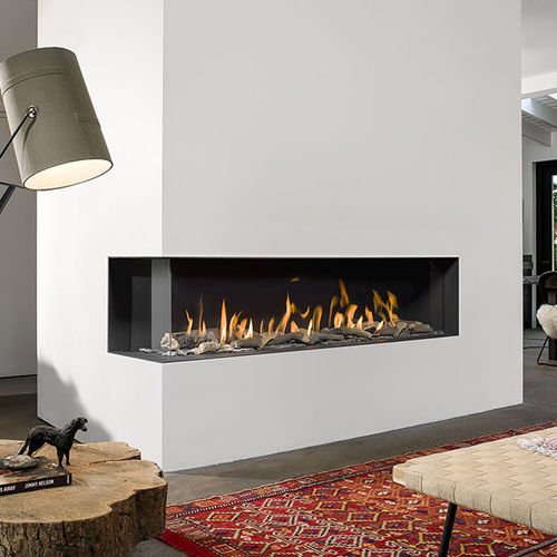 Stufa a gas - BARBAS BELL - CHEMINEES ET CUISINES JEAN MAGNAN - da parete / a 2 facciate / contemporanea