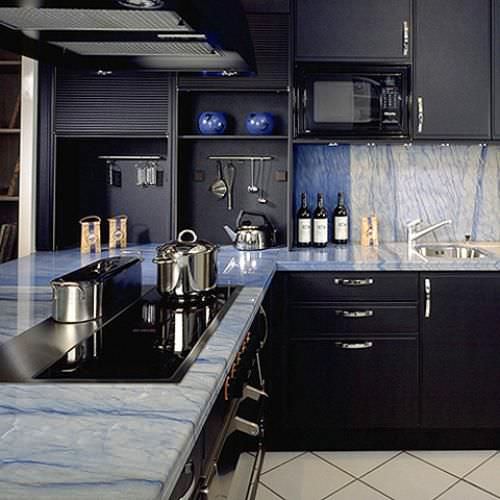 Piano di lavoro in marmo - AZUL MACAUBAS - MARBRERIE DES YVELINES - da cucina