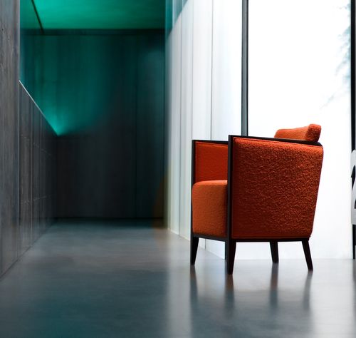 Poltrona contemporanea - WAVES : 219 - TEKHNE S.r.l. - in tessuto / in legno