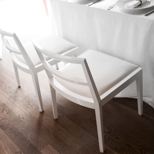 Sedia contemporanea - POURPARLER : 161 - TEKHNE S.r.l. - in legno / imbottita / contract