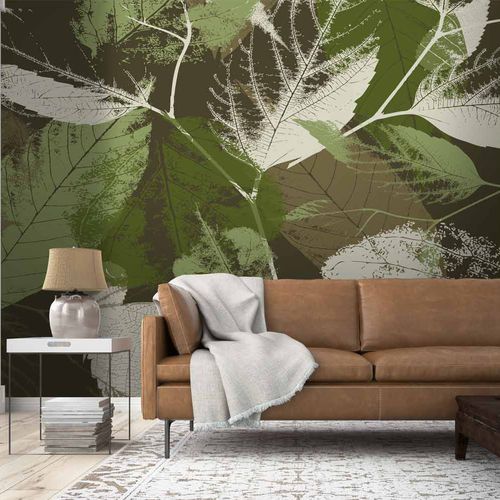 Carta da parati contemporanea - FEUILLU FU1087 - LGD01 décor mural sur mesure - con motivi naturali / con motivi floreali / panoramica