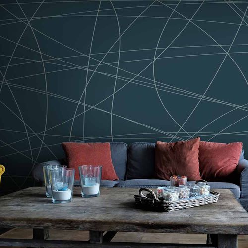 Carta da parati contemporanea - CURV - LGD01 décor mural sur mesure - panoramica / con motivi geometrici / aspetto tessuto