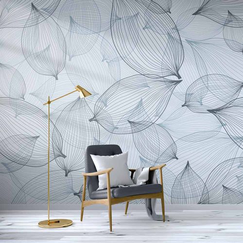 Carta da parati contemporanea - LINUM - LGD01 décor mural sur mesure - con motivi geometrici / aspetto tessuto / verde