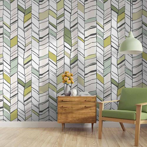 Carta da parati design originale - CHEVRIUM CV3107 - LGD01 décor mural sur mesure - panoramica / con motivi geometrici / aspetto tessuto