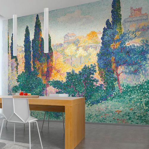 Carta da parati classica - LES CYPRÈS À CAGNES - LGD01 décor mural sur mesure - con motivi naturali / floreale / capolavori della pittura