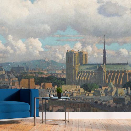 Carta da parati classica - NOTRE-DAME - LGD01 décor mural sur mesure - con motivo urbano / aspetto tessuto / colore personalizzabile