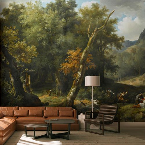 Carta da parati classica - CARLOMAN BLESSÉ À MORT - LGD01 décor mural sur mesure - con motivi naturali / aspetto tessuto / colore personalizzabile