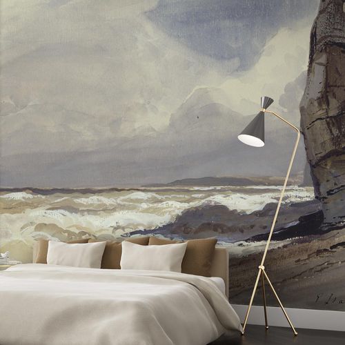 Carta da parati classica - LES FALAISES D’ETRETAT - LGD01 décor mural sur mesure - con motivi naturali / aspetto tessuto / colore personalizzabile