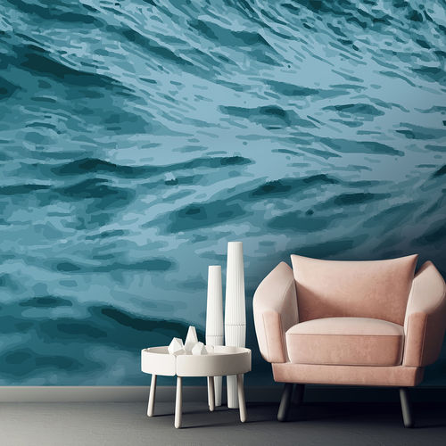 Carta da parati contemporanea - OCEA OC3852 - LGD01 décor mural sur mesure - con motivi naturali / panoramica / con motivo a onde