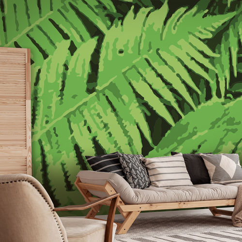 Carta da parati contemporanea - PALUMA - LGD01 décor mural sur mesure - con motivi naturali / panoramica / aspetto tessuto
