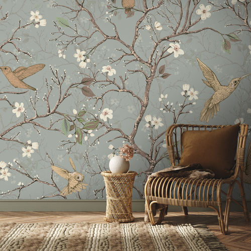 Carta da parati contemporanea - COLIBRIS CB9124 - LGD01 décor mural sur mesure - con motivi naturali / con motivi floreali / panoramica