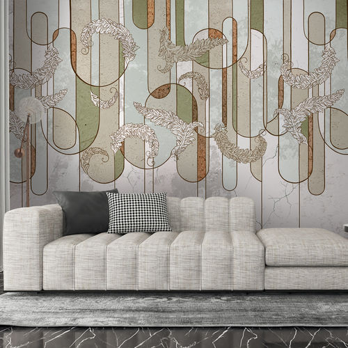 Carta da parati design originale - GENUS GS4830 - LGD01 décor mural sur mesure - panoramica / geometrica / aspetto tessuto