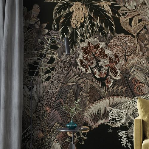 Carta da parati classica - LA FORET OU TIGRE - LGD01 décor mural sur mesure - con motivi naturali / con animali / aspetto tessuto