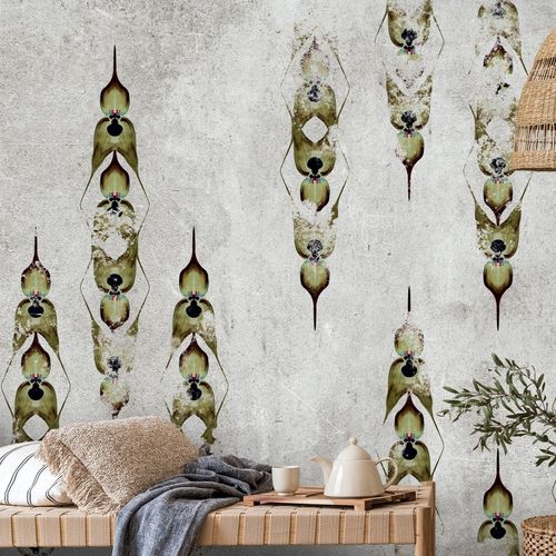 Carta da parati contemporanea - PLUME DE PAON PA0547 - LGD01 décor mural sur mesure - con motivi naturali / a fiori / aspetto carta da parati