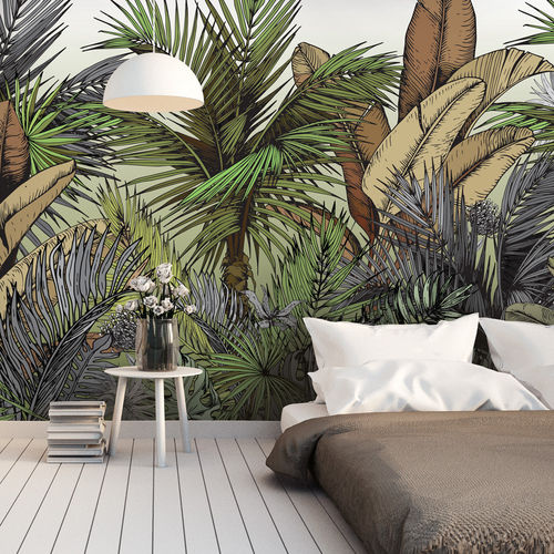 Carta da parati contemporanea - PALM COLOR PC2708 - LGD01 décor mural sur mesure - con motivi naturali / floreale / panoramica
