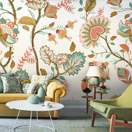 Carta da parati contemporanea - BATIK BK1108 - LGD01 décor mural sur mesure - con motivi floreali / panoramica / in tessuto non tessuto