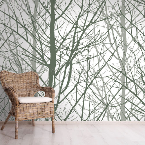 Carta da parati contemporanea - ARBOR AB4771 - LGD01 décor mural sur mesure - con motivi naturali / panoramica / bianca
