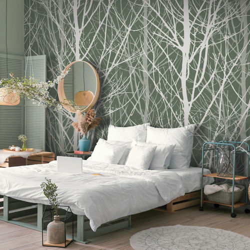 Carta da parati minimalista - ARBOR AB1287 - LGD01 décor mural sur mesure - con motivi naturali / verde / marrone