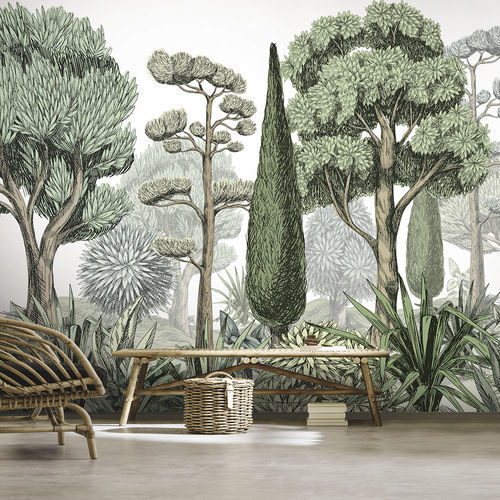 Carta da parati contemporanea - MEDITERRANIU - LGD01 décor mural sur mesure - con motivi naturali / panoramica / verde