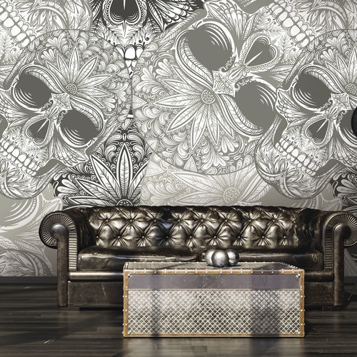 Carta da parati design originale - CRANIU CA4907 - LGD01 décor mural sur mesure - panoramica / grigia / in tessuto non tessuto
