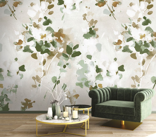Carta da parati contemporanea - FLOSCULUS - LGD01 décor mural sur mesure - con motivi naturali / panoramica / aspetto tessuto