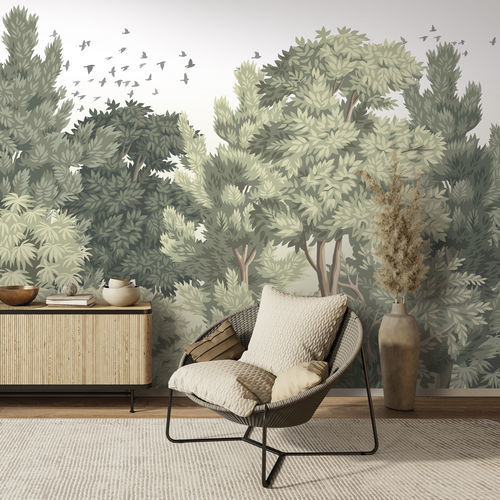 Carta da parati contemporanea - FEUILLUS - LGD01 décor mural sur mesure - con motivi naturali / con motivi floreali / panoramica
