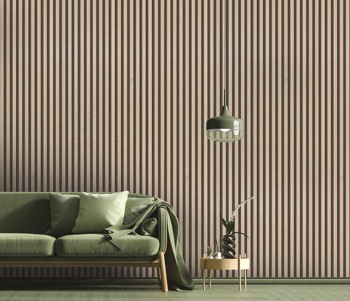 Carta da parati in stile scandinavo - OREGON - LGD01 décor mural sur mesure - a righe / aspetto legno / grigia