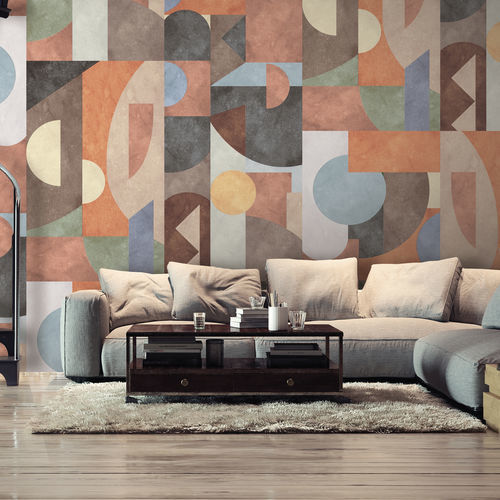 Carta da parati contemporanea - KOMPO - LGD01 décor mural sur mesure - panoramica / con motivi geometrici / aspetto carta da parati