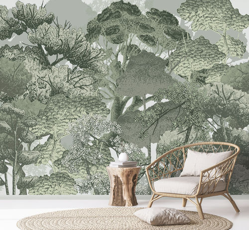 Carta da parati contemporanea - CANOPEE - LGD01 décor mural sur mesure - con motivi naturali / con motivi floreali / panoramica