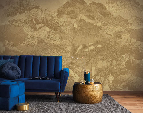 Carta da parati contemporanea - CANOPEE DORÉ - LGD01 décor mural sur mesure - in tessuto non tessuto / in poliestere / con motivi naturali
