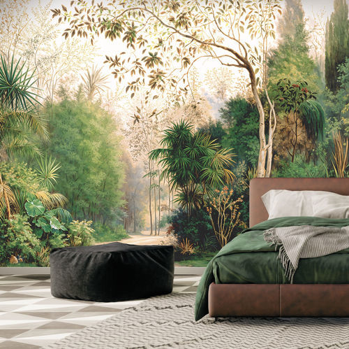 Carta da parati contemporanea - HORTUS - LGD01 décor mural sur mesure - con motivi naturali / panoramica / grigia