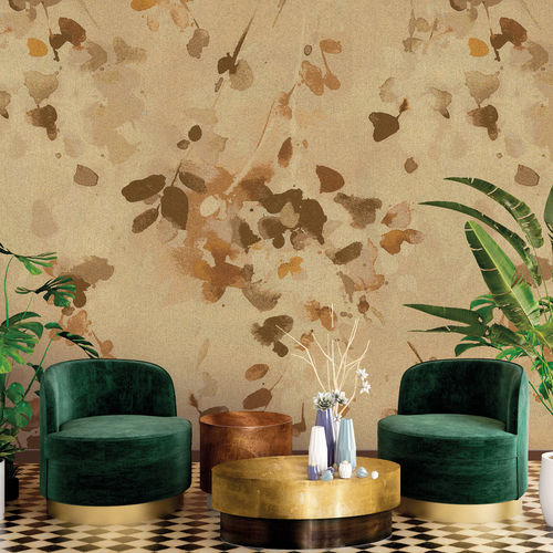 Carta da parati contemporanea - FLOSCULUS DORÉ - LGD01 décor mural sur mesure - in tessuto non tessuto / in poliestere / con motivi naturali