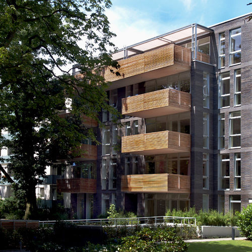 Rivestimento di facciata in mattoni - KOLUMBA™ : K43 - Petersen Tegl - in terracotta / testurizzato / decorativo