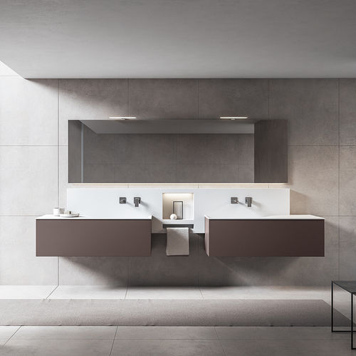 Mobile lavabo doppio - XFLY - BMT Bagni - sospeso / in legno / contemporaneo