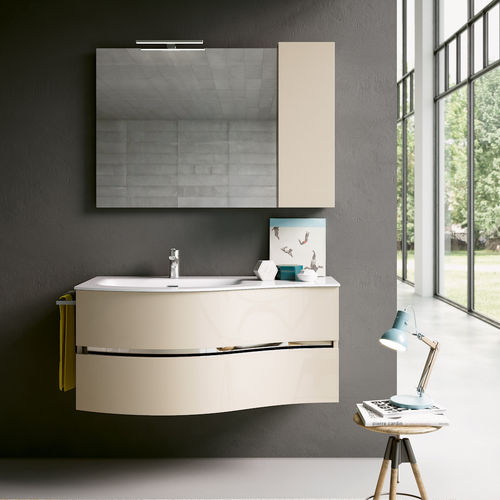Mobile lavabo sospeso - MOON - BMT Bagni - in rovere / contemporaneo / laccato