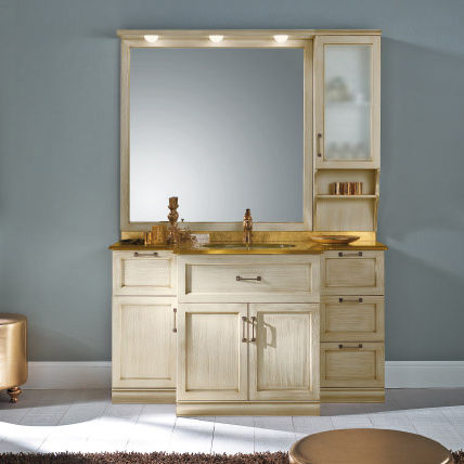 Mobile lavabo doppio - TUDOR - BMT Bagni - da appoggio / in legno / classico