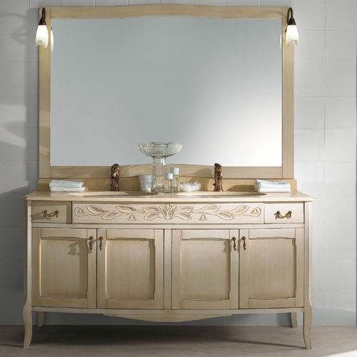 Mobile lavabo doppio - LORD - BMT Bagni - da appoggio / in legno / classico