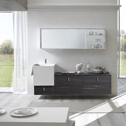 Mobile lavabo doppio - FUNKY - BMT Bagni - sospeso / in legno / contemporaneo