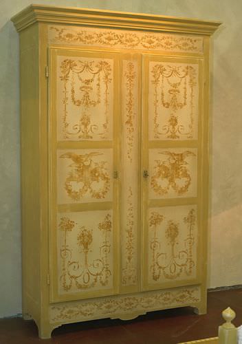 Armadio classico - BOCAGE toile de Jouy - PROVENCE & FILS - in legno / con ante battenti