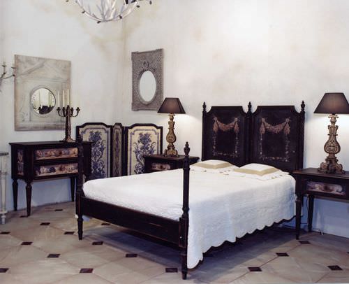 Letto matrimoniale - COQUILLAGES - PROVENCE & FILS - classico / in legno / 140x190 cm