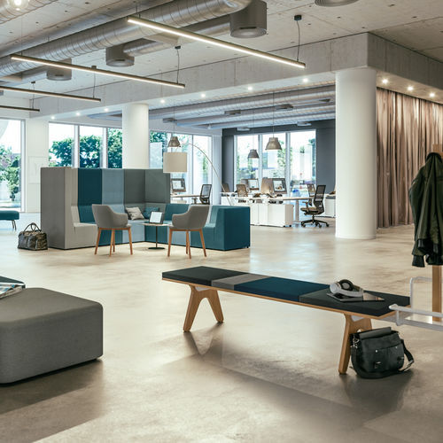 Panca contemporanea - MODICA - ASSMANN BÜROMÖBEL GMBH & CO. KG - in ecopelle / in tessuto / con schienale